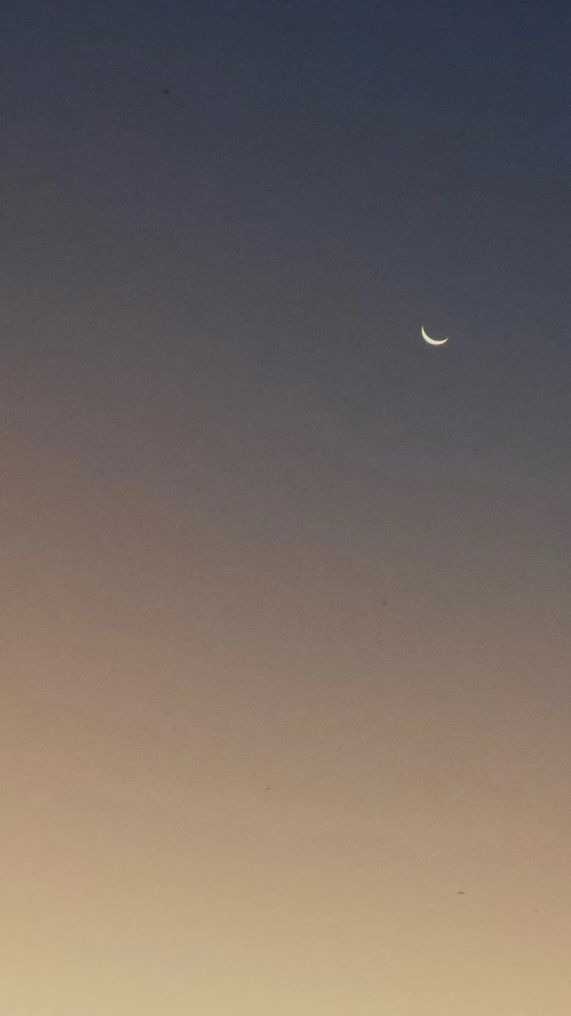 A crescent moon in a dusk gradient