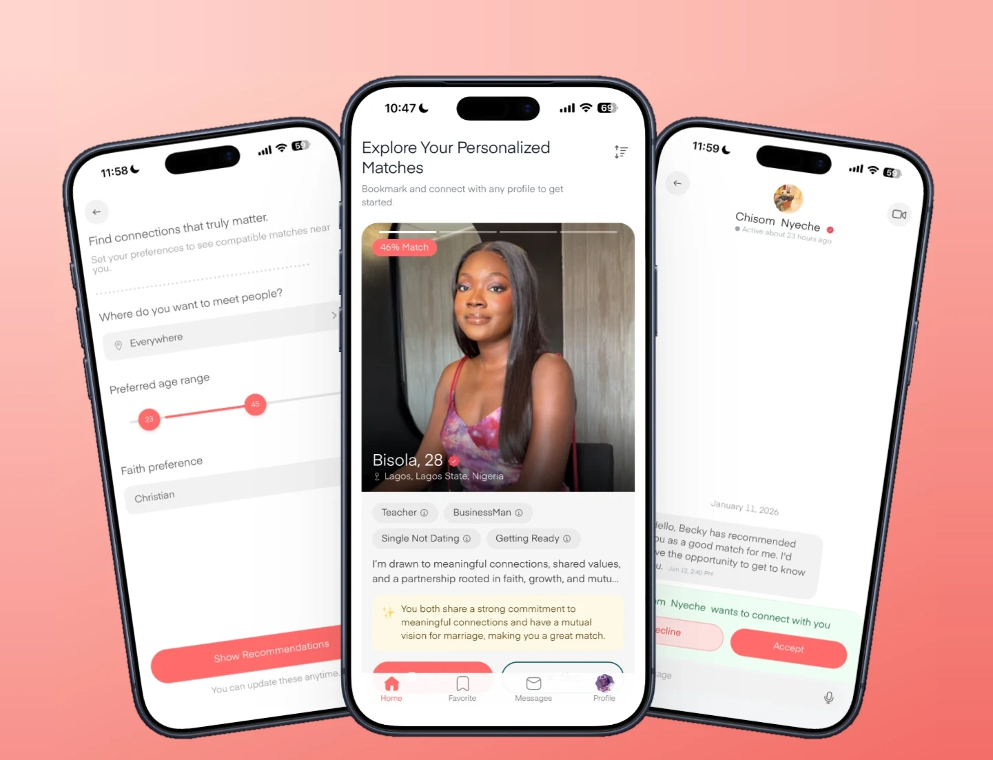 Becky app on three phones