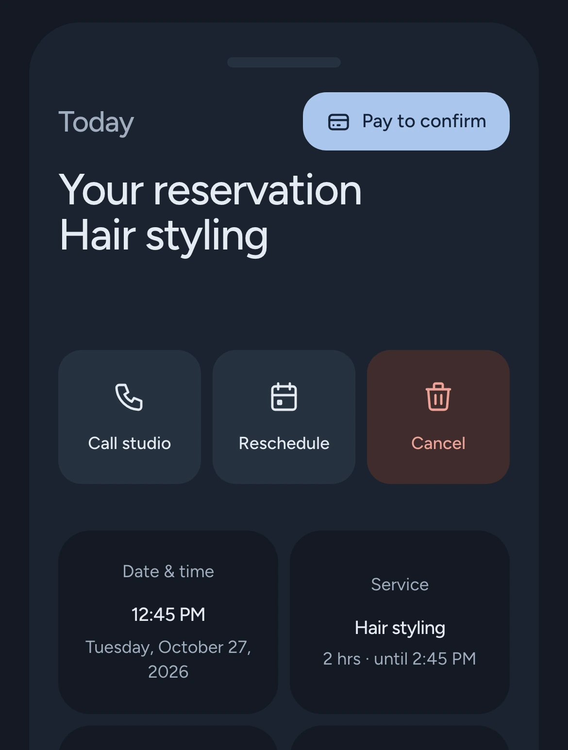 A reservation found by its code